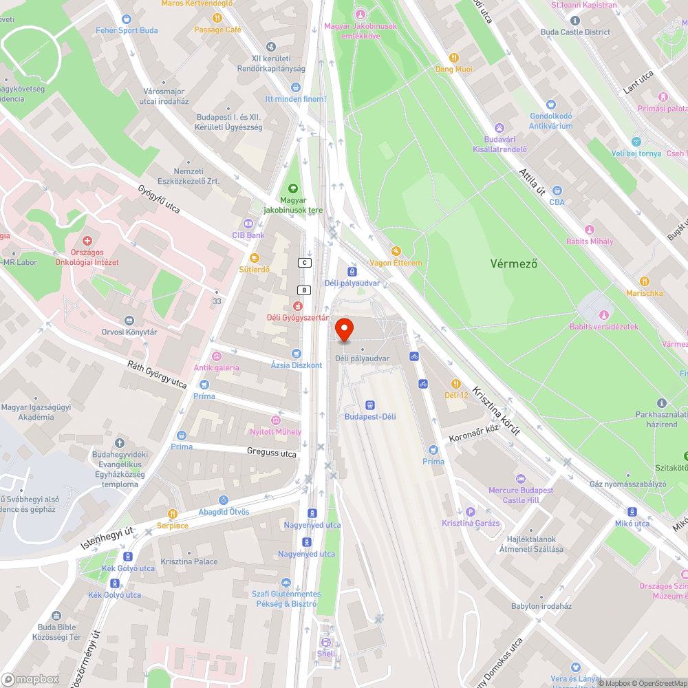 18-as villamos bejelentés helye