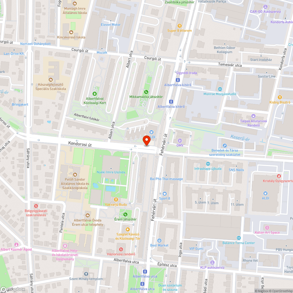 Kondorosi Uszoda megálló bejelentés helye