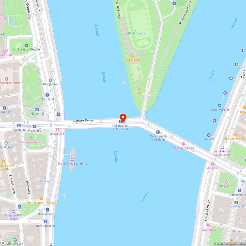 Rozsdásodó korlát a Margit hídon bejelentés helye