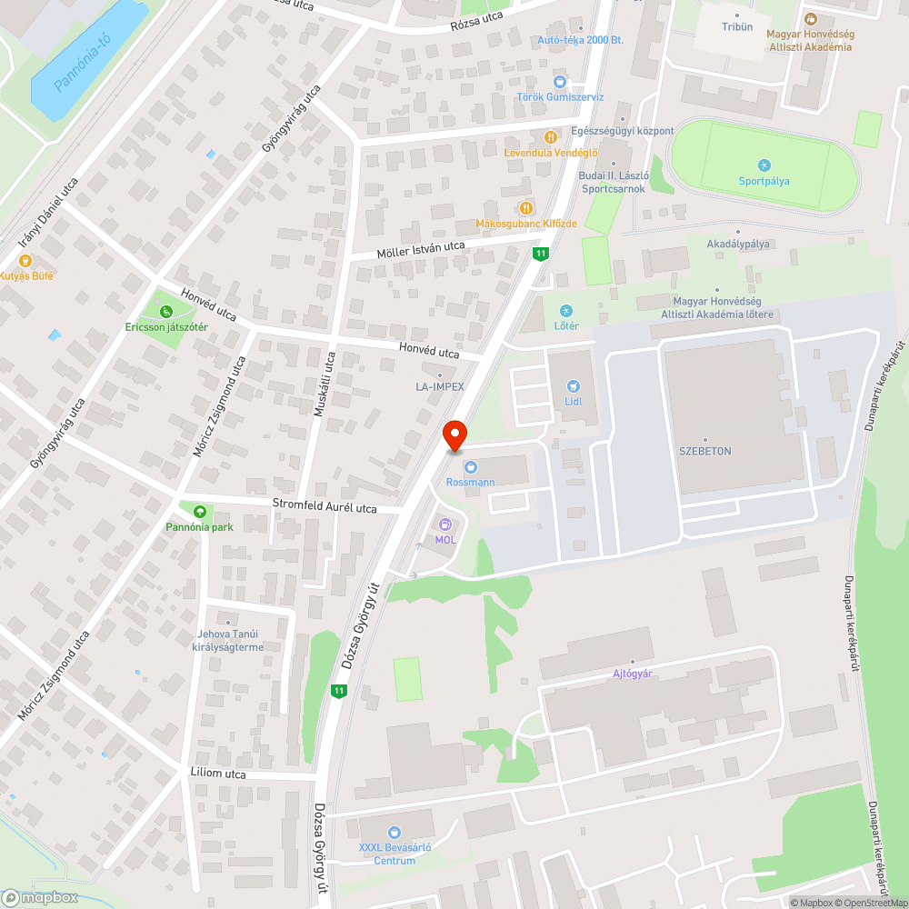 Veszélyes ùttest! bejelentés helye