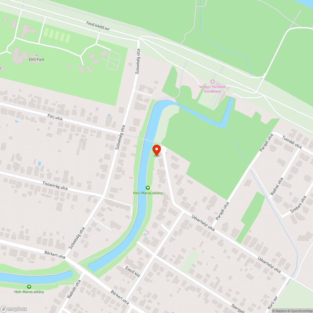 Járhatatlan járda a Holt-Maros partján bejelentés helye