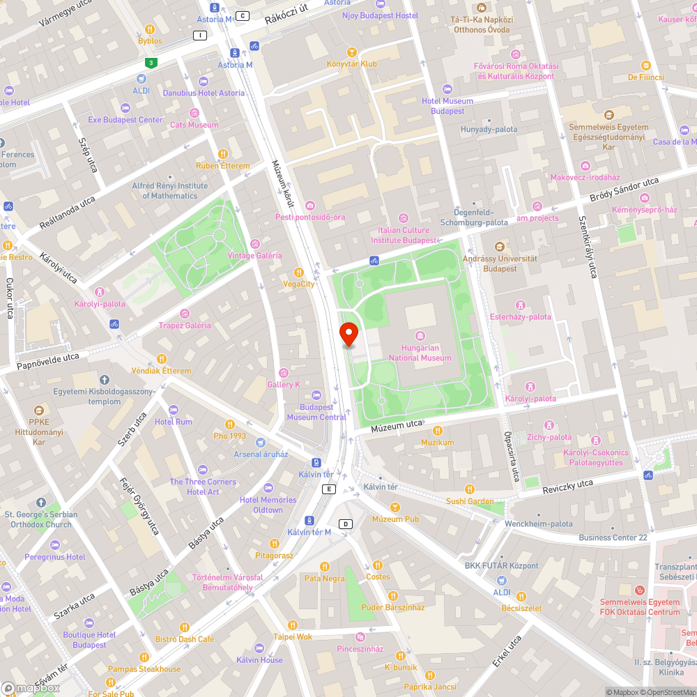 A Múzeum körúti kerékpáros számláló hibásan, a valósnál kevesebbet számol bejelentés helye