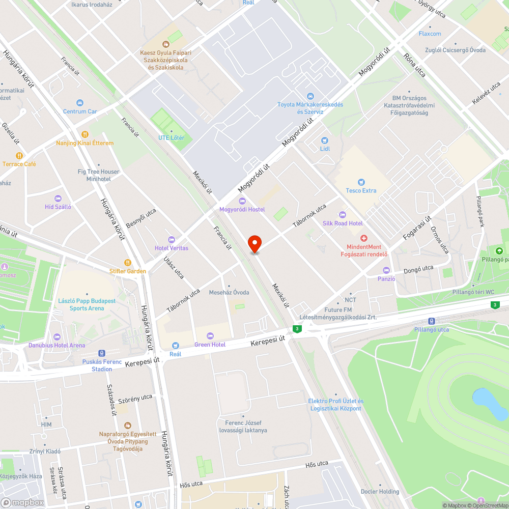 Szemétlerakat a Mexikói úton bejelentés helye