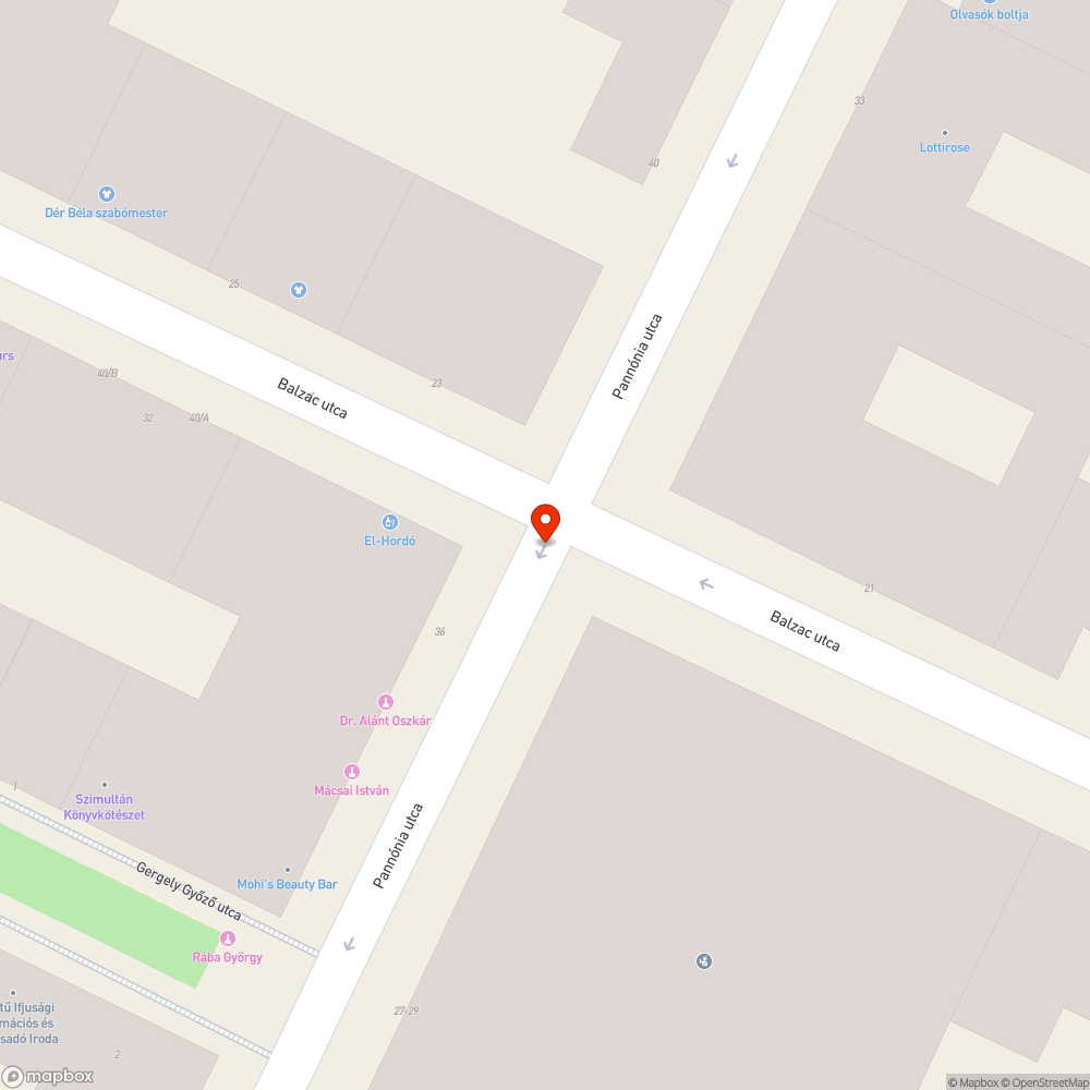 Benyomódott járdaoszlop bejelentés helye