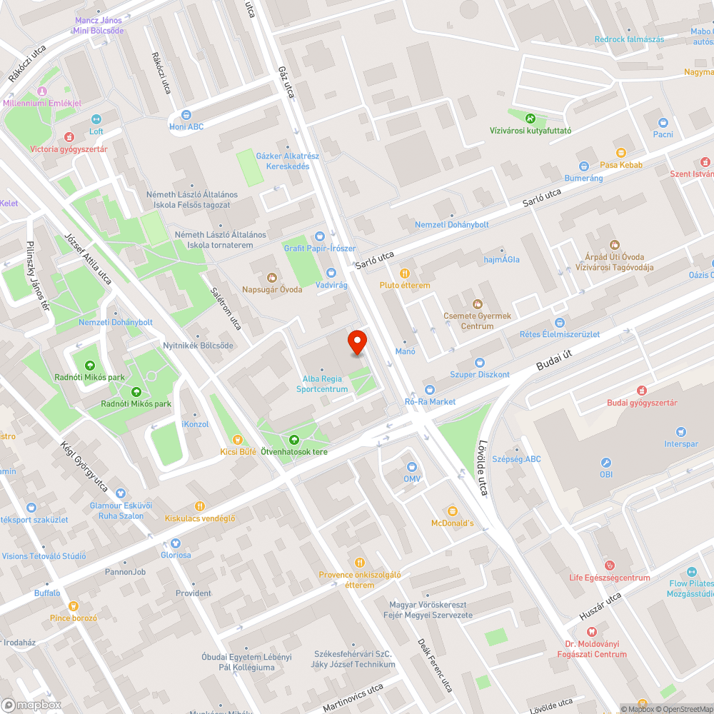 Alba Regia Sportcsarnok parkolás bejelentés helye