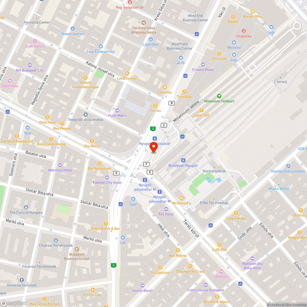 Szemét a Nyugati pályaudvar mellett. bejelentés helye