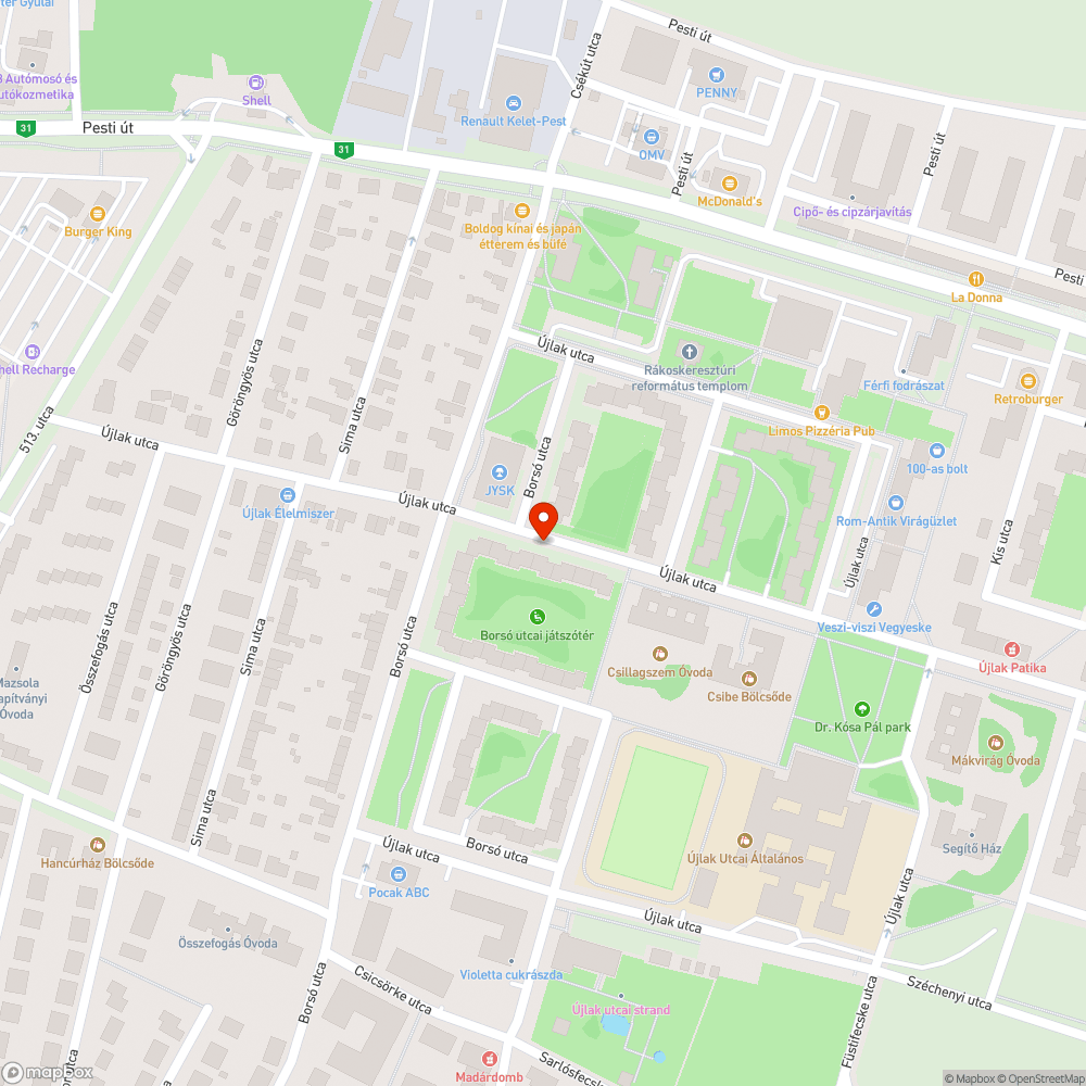 Még egy sérült fekvőrendőr bejelentés helye