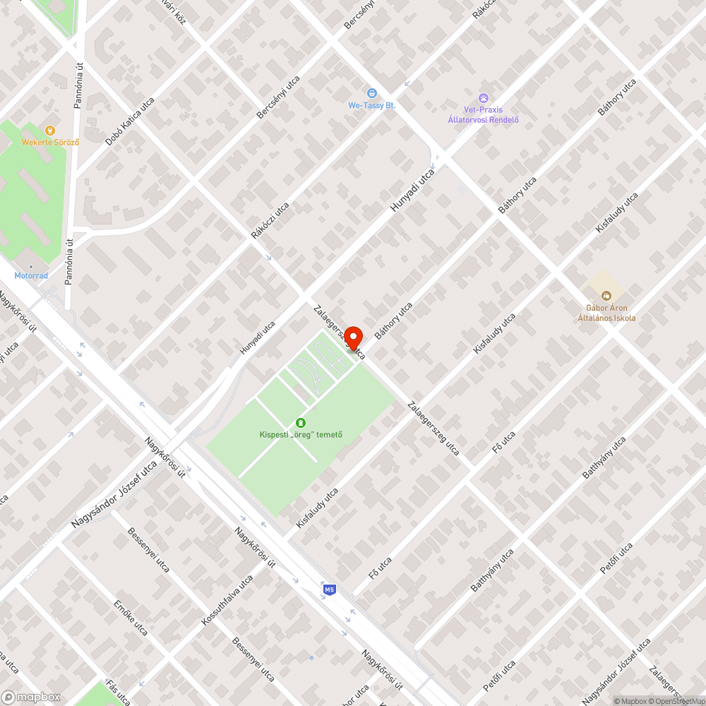 Sérült elhagyott autó bejelentés helye