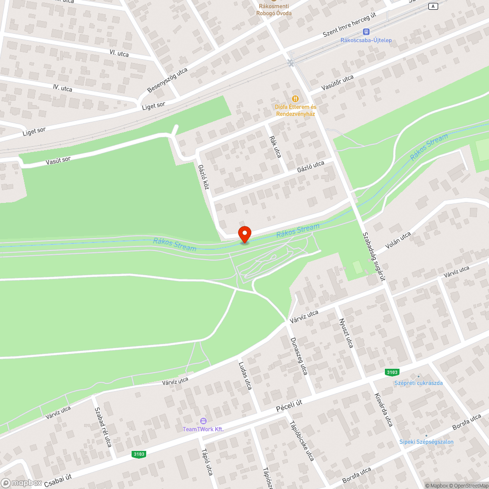 Autógumi a patak parton bejelentés helye