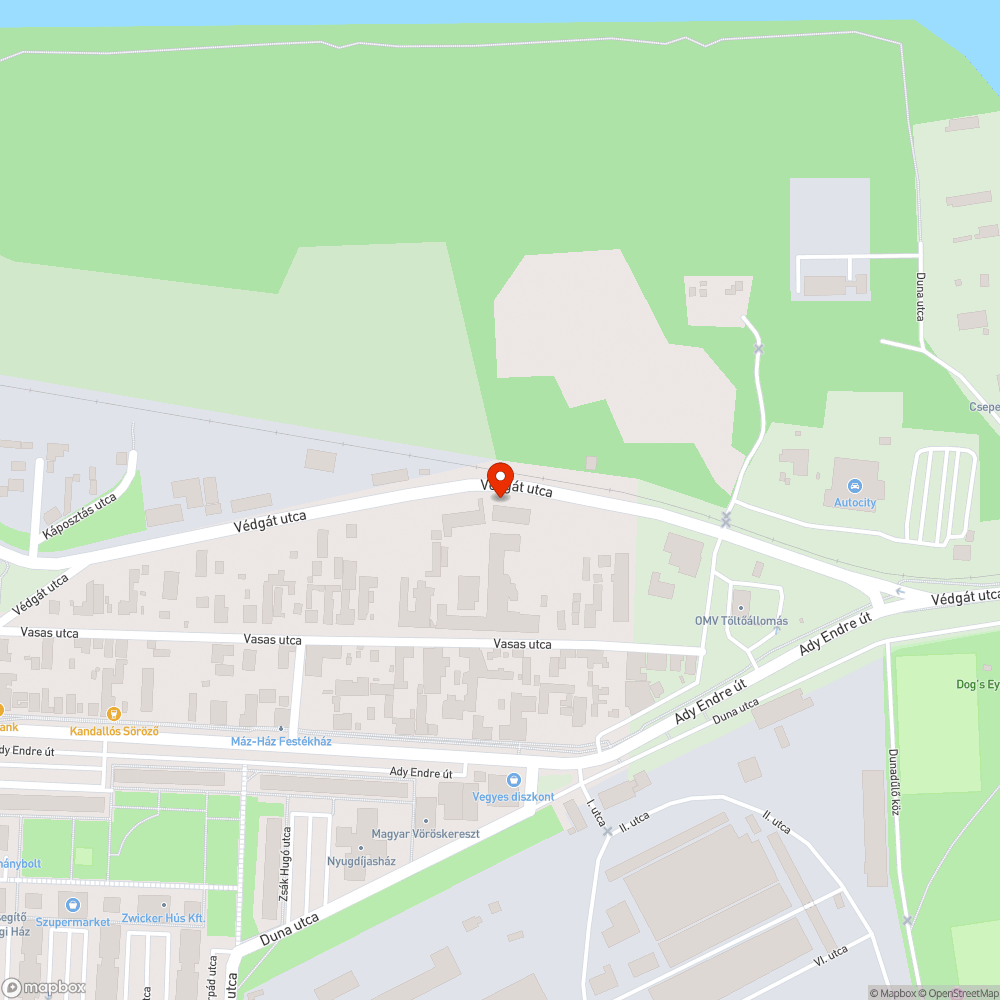 Csepel Védgát út szemét bejelentés helye