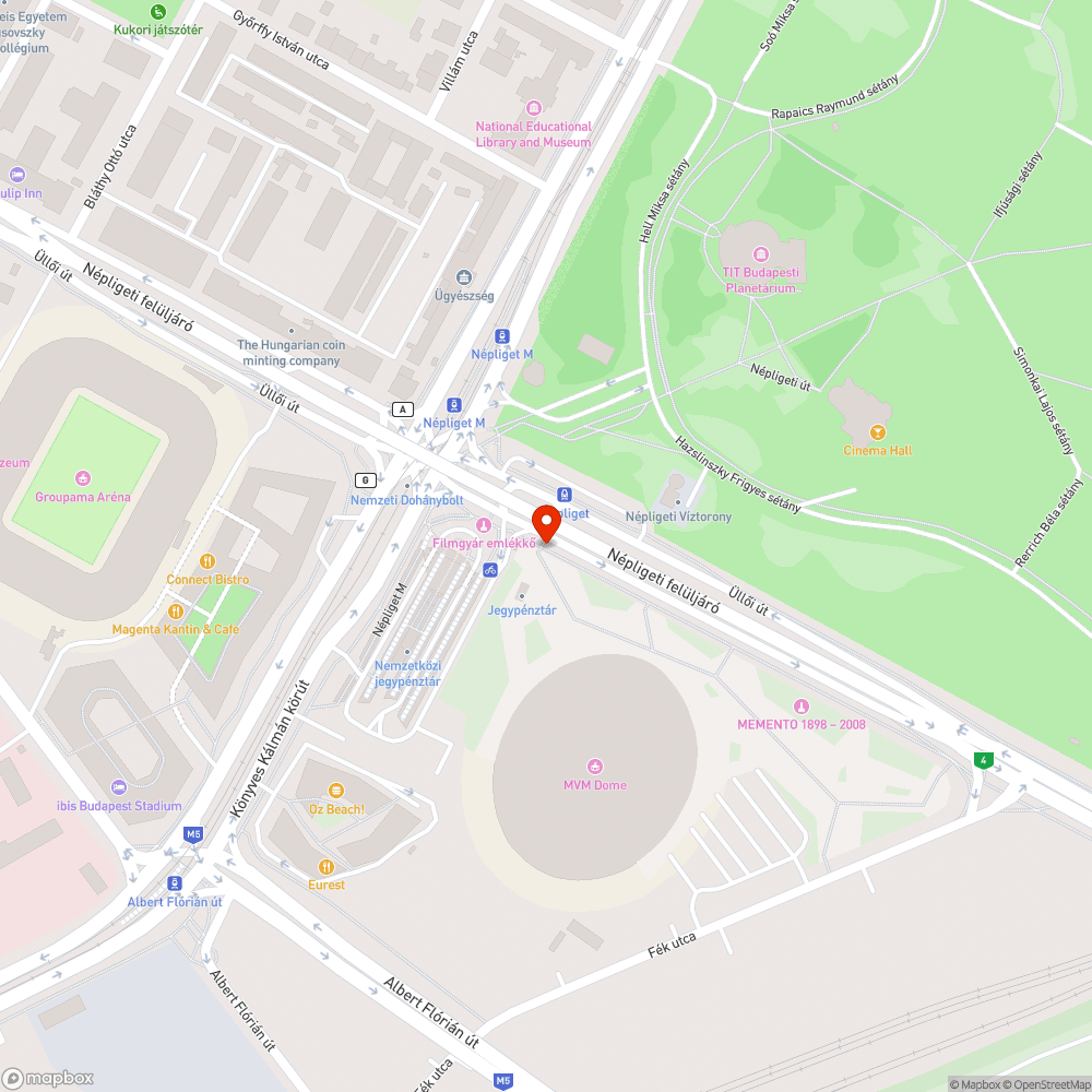 Népligeti VOLÁN buszpályaudvari parkolás bejelentés helye