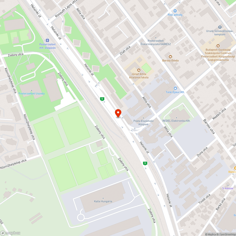 Utcaseprés a Helsinki úton? bejelentés helye