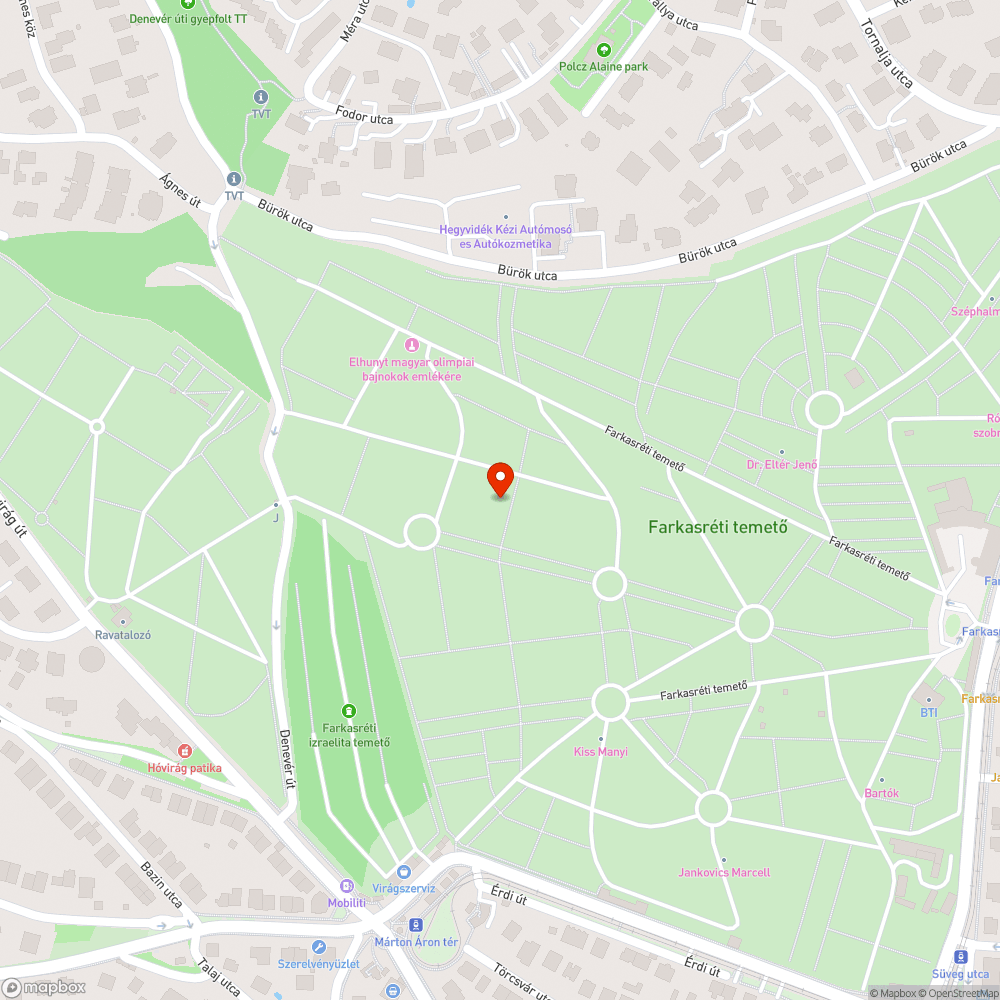 Farkasréti temető fái fagyöngyösek bejelentés helye