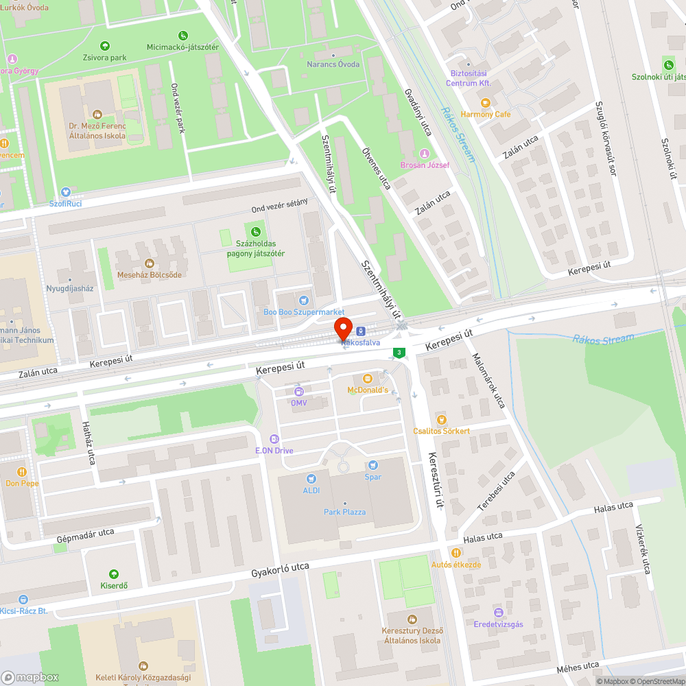 Buszmegálló bejelentés helye