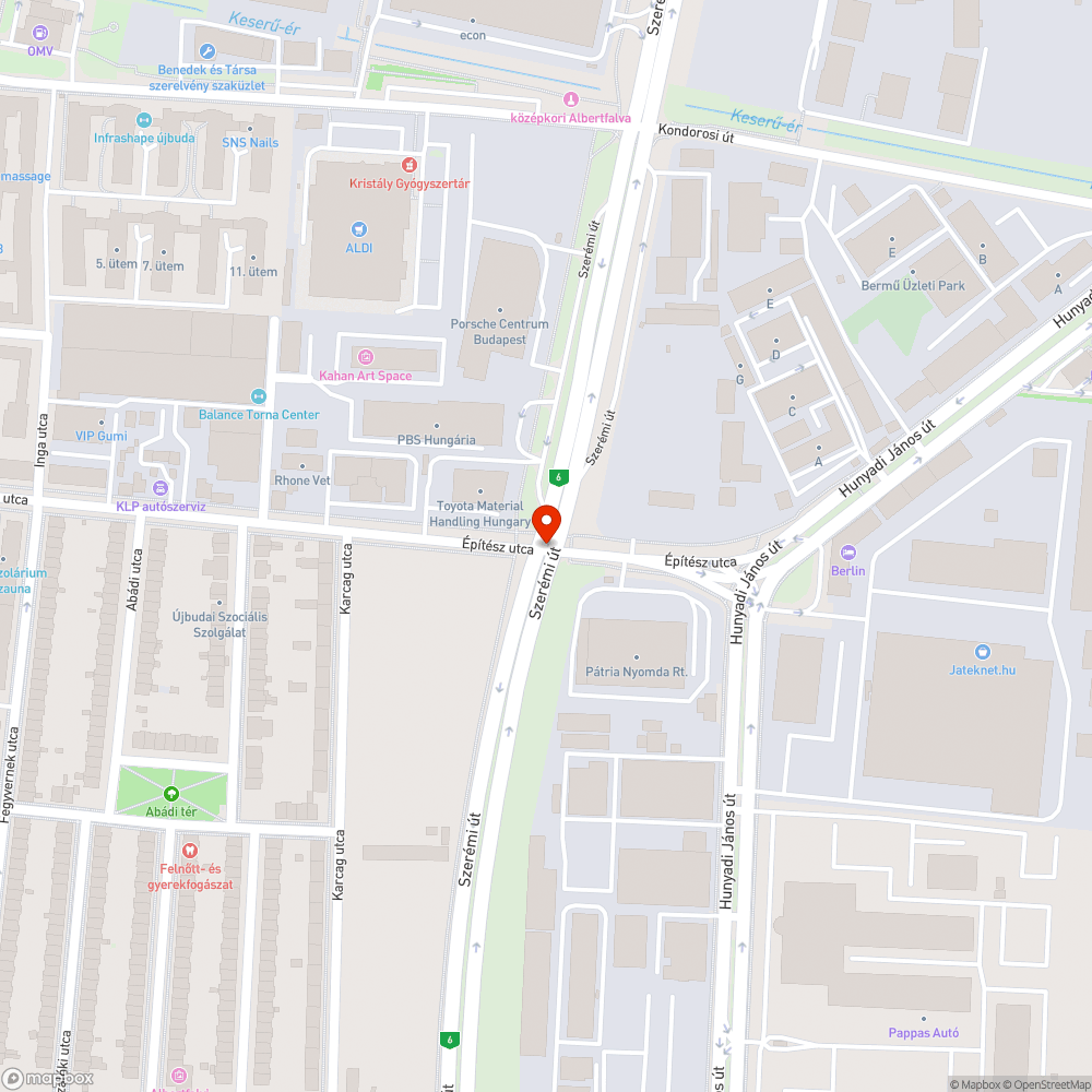 Hibás kerékpárút bejelentés helye