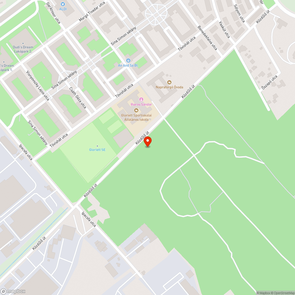 XVIII. kerület Közdűlő út, útra benőtt fák bejelentés helye