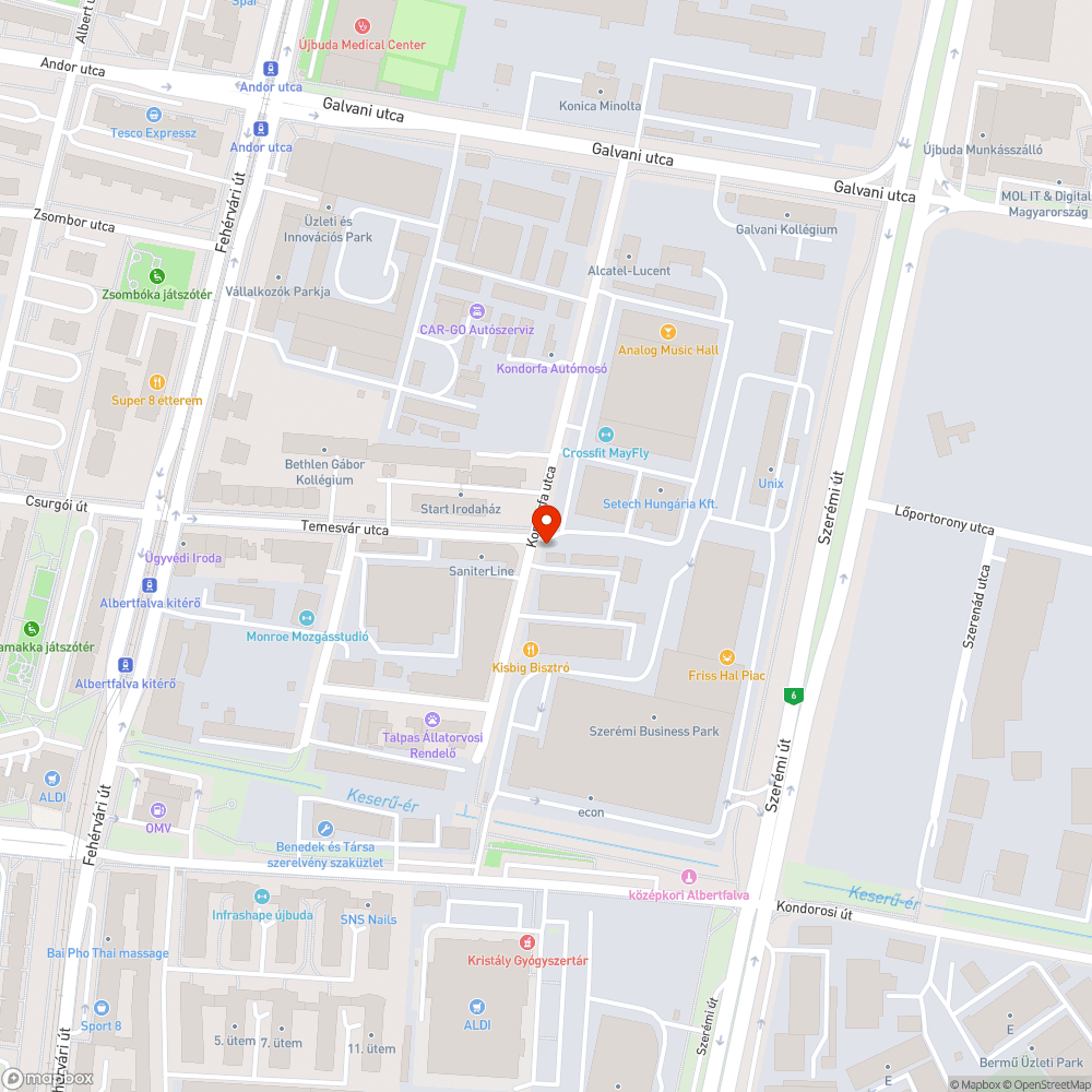 Kondorfa utca bejelentés helye