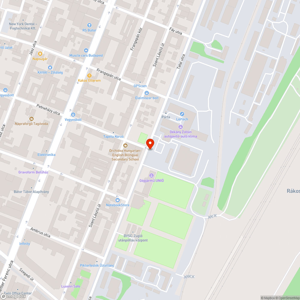 Elhagyott autó a Tatai úton bejelentés helye