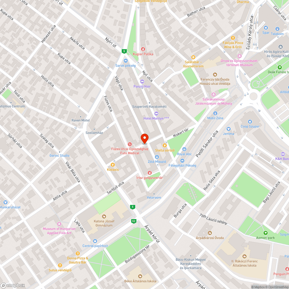 Kátyú a Vágó utcában bejelentés helye