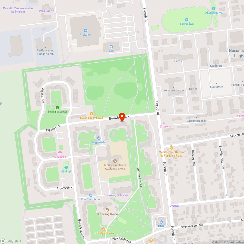 Kátyú az úton bejelentés helye