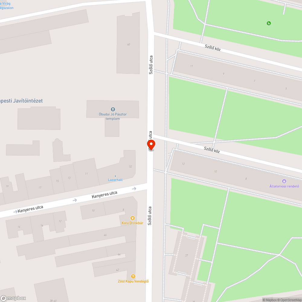 20+ kátyú a Szőlő utcában bejelentés helye