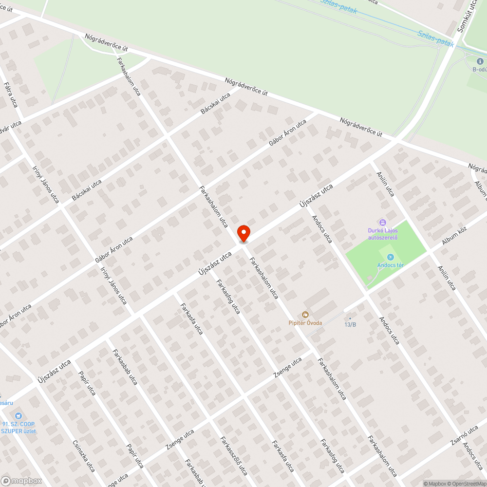 Szilánkok a kerékpársávon bejelentés helye