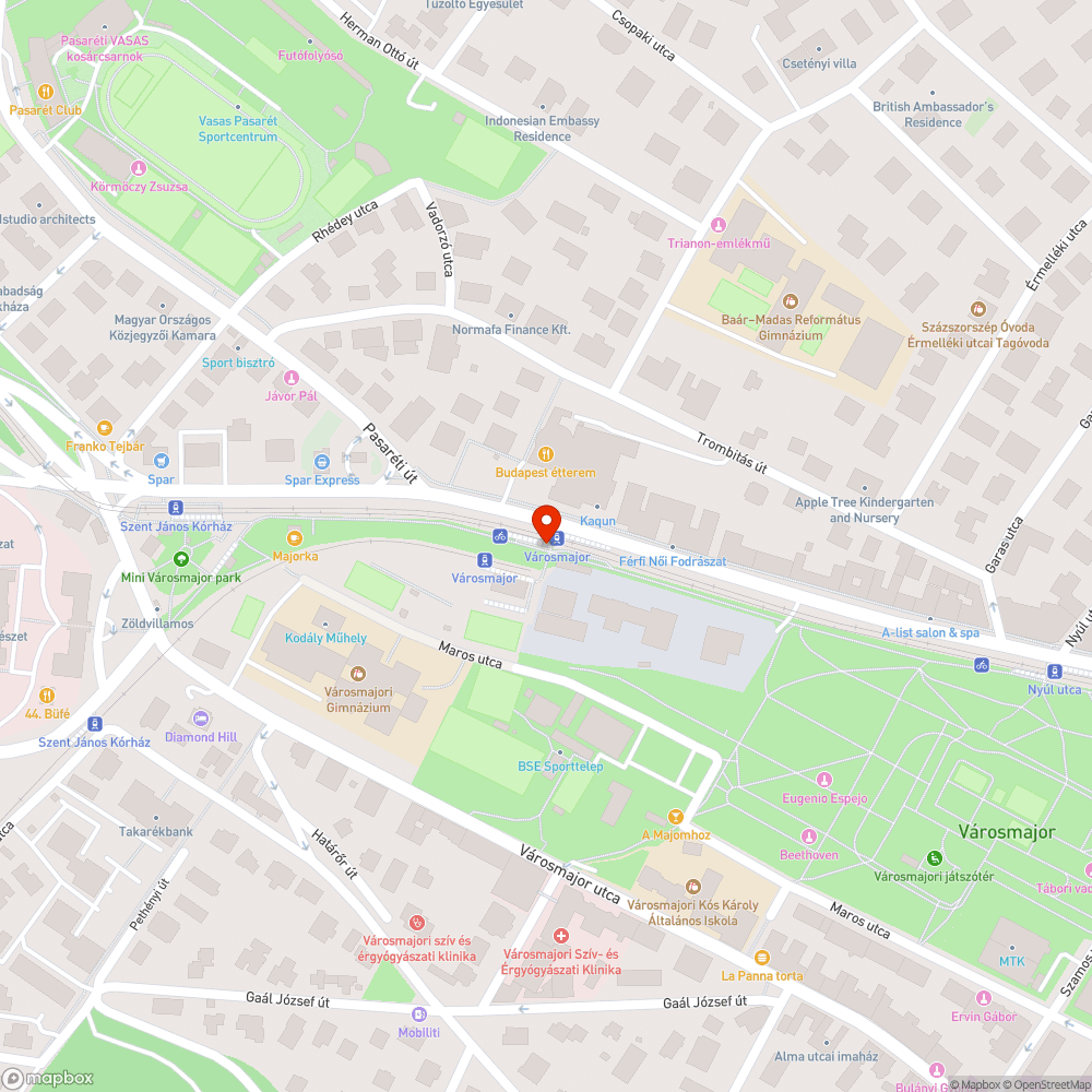 FUTÁR kijelző bejelentés helye