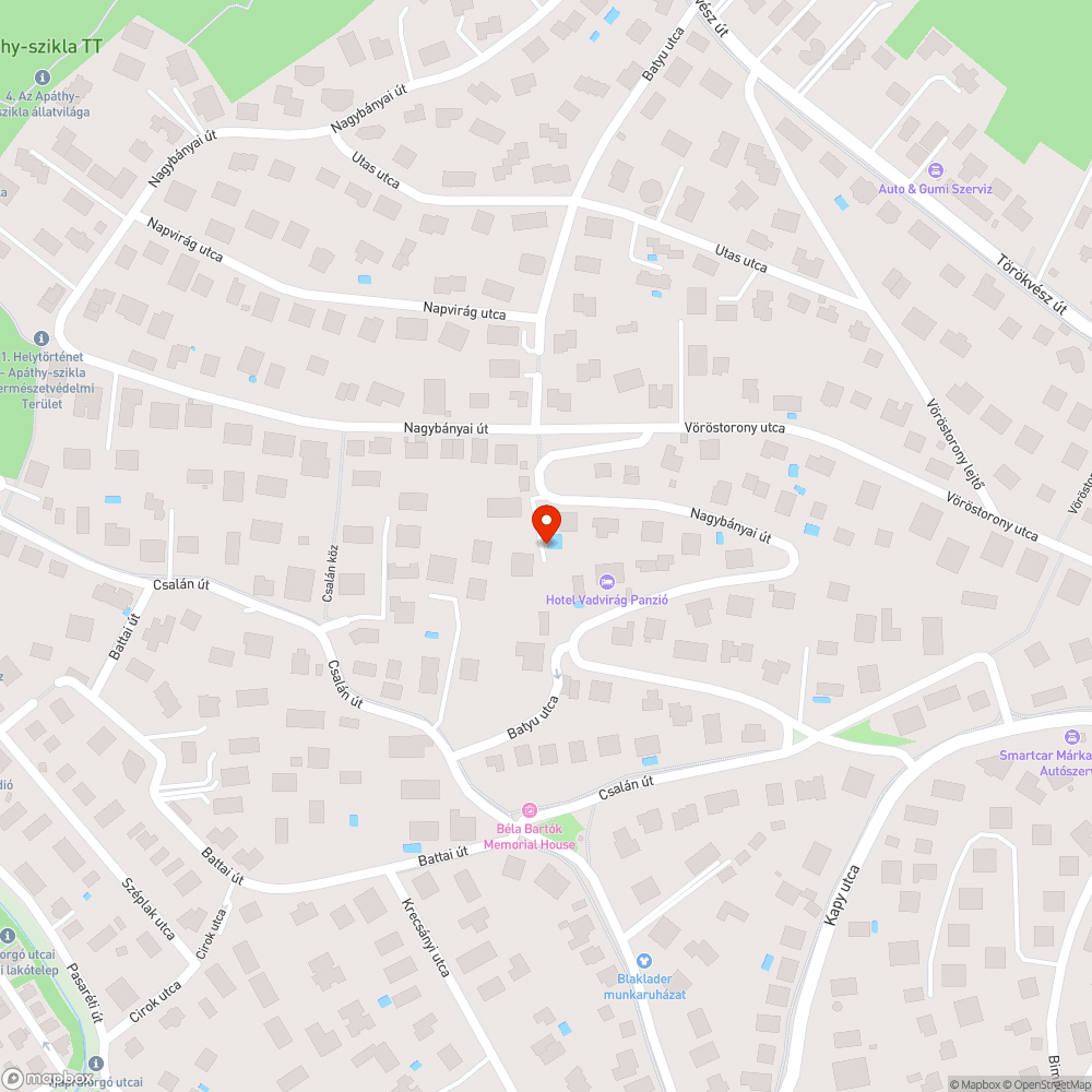 Batyu utca nem átjárható (33. és 37. szám között) bejelentés helye