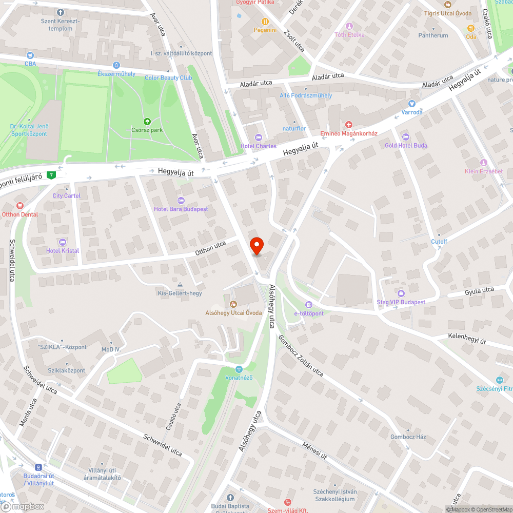 Kátyú az úttesten bejelentés helye