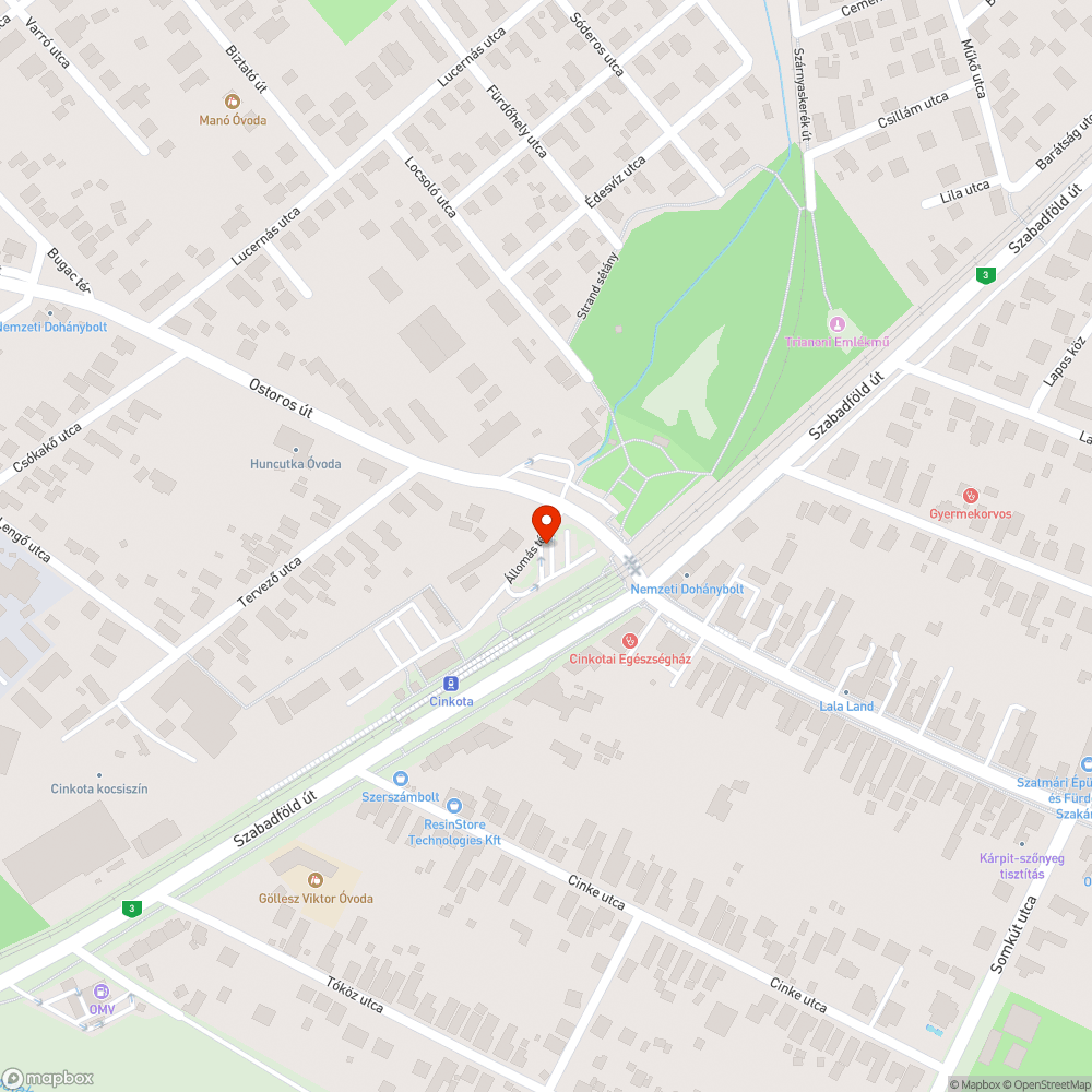 Cinkota H várói bejelentés helye