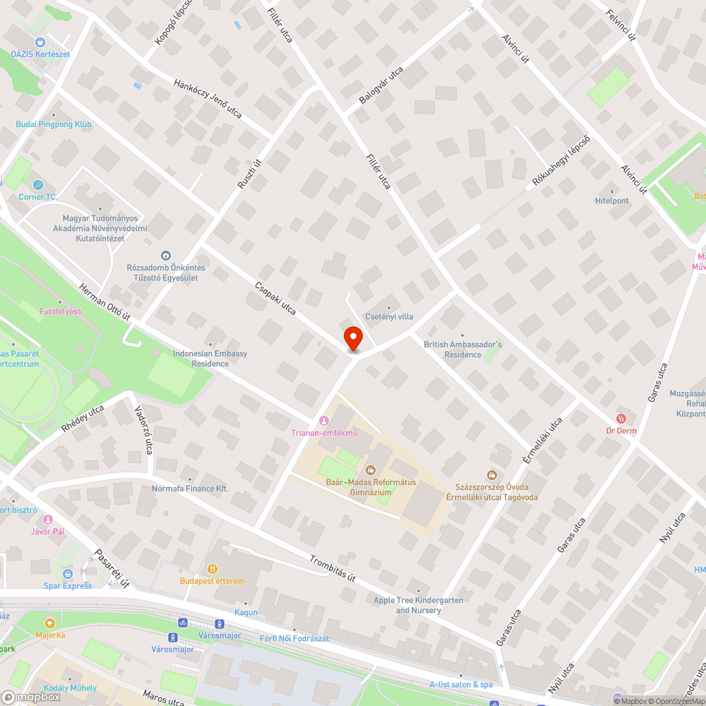 Széttöredezett járda a Csopaki utcában bejelentés helye