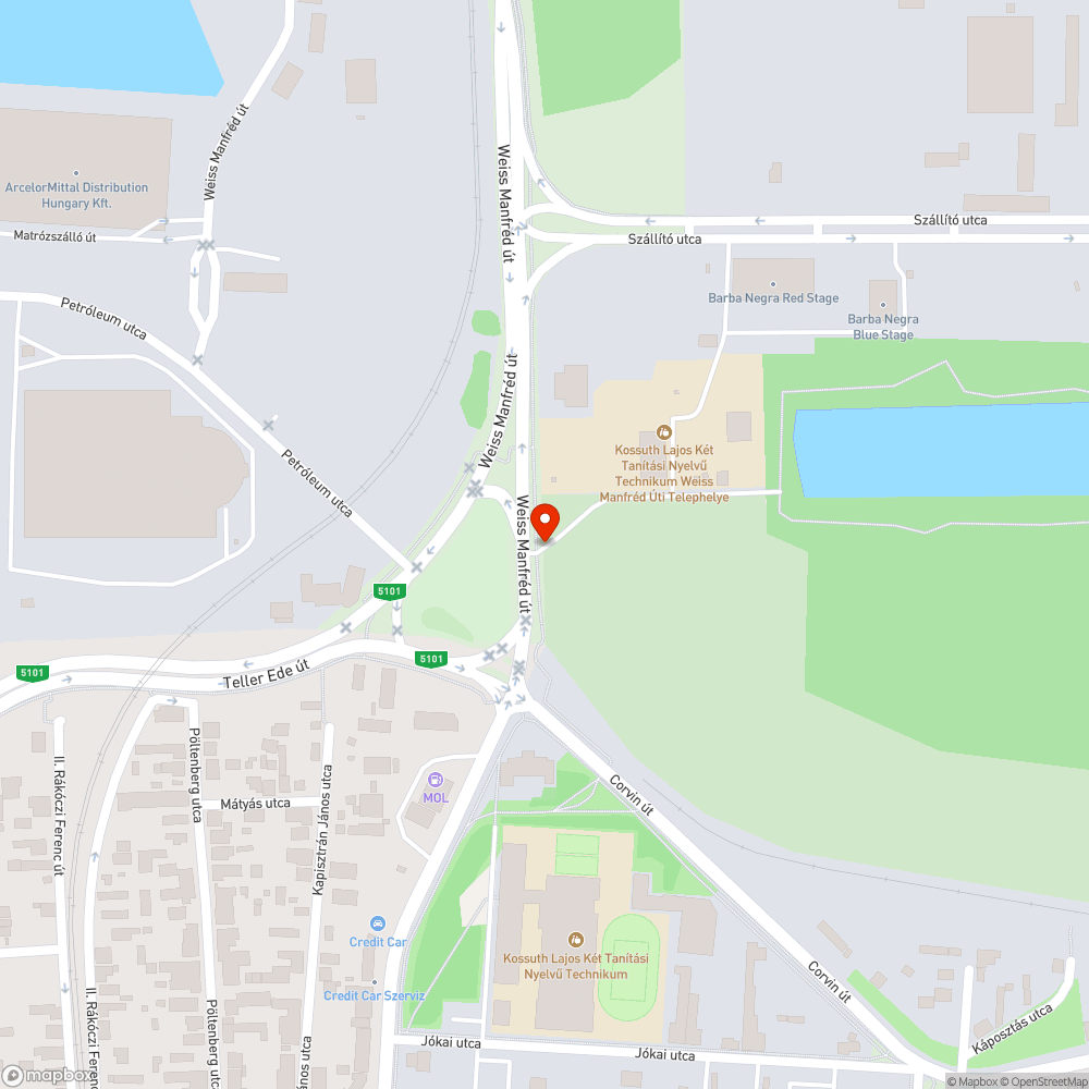 Sárrázó a Weiss Manfréd út mellett bejelentés helye