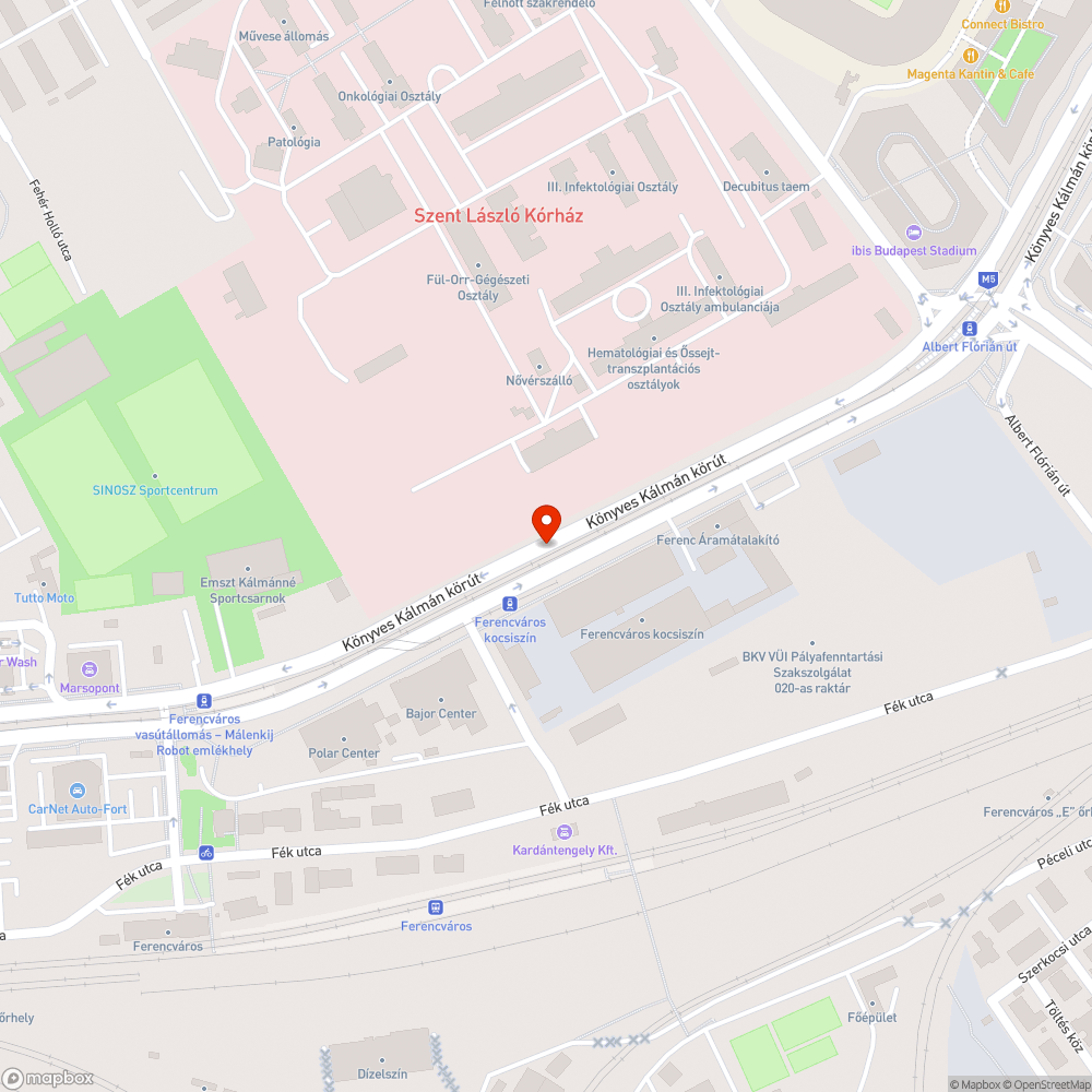 Úthibák bejelentés helye