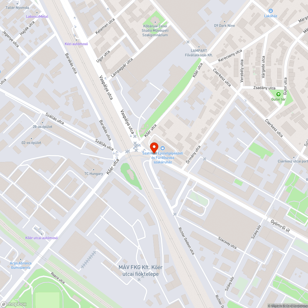 Kőér utcai buszmegálló közelében bejelentés helye