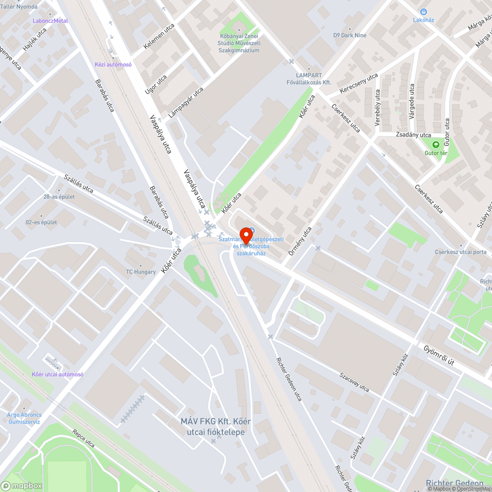 Kőér utcai megálló környezete bejelentés helye