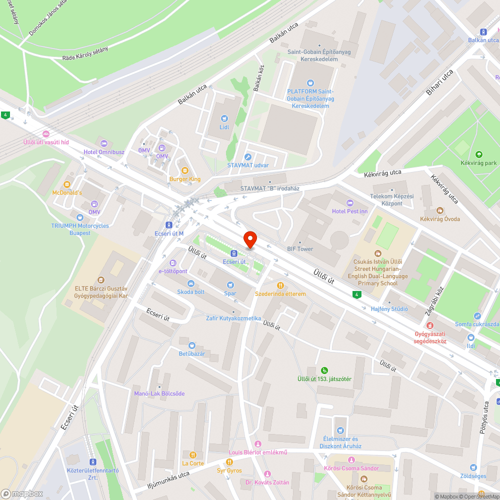 Rossz állapotú váró (Ecseri út) bejelentés helye