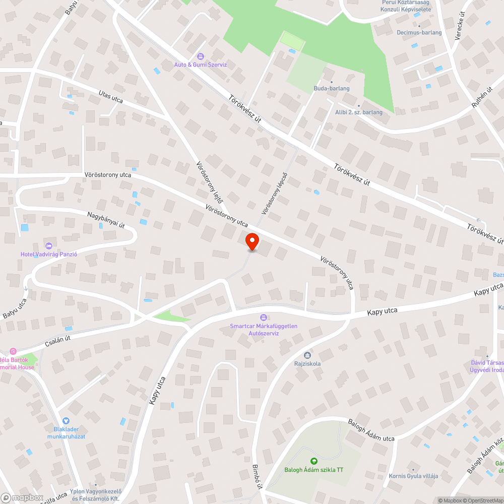 Vöröstorony lépcső korlátja sérült bejelentés helye