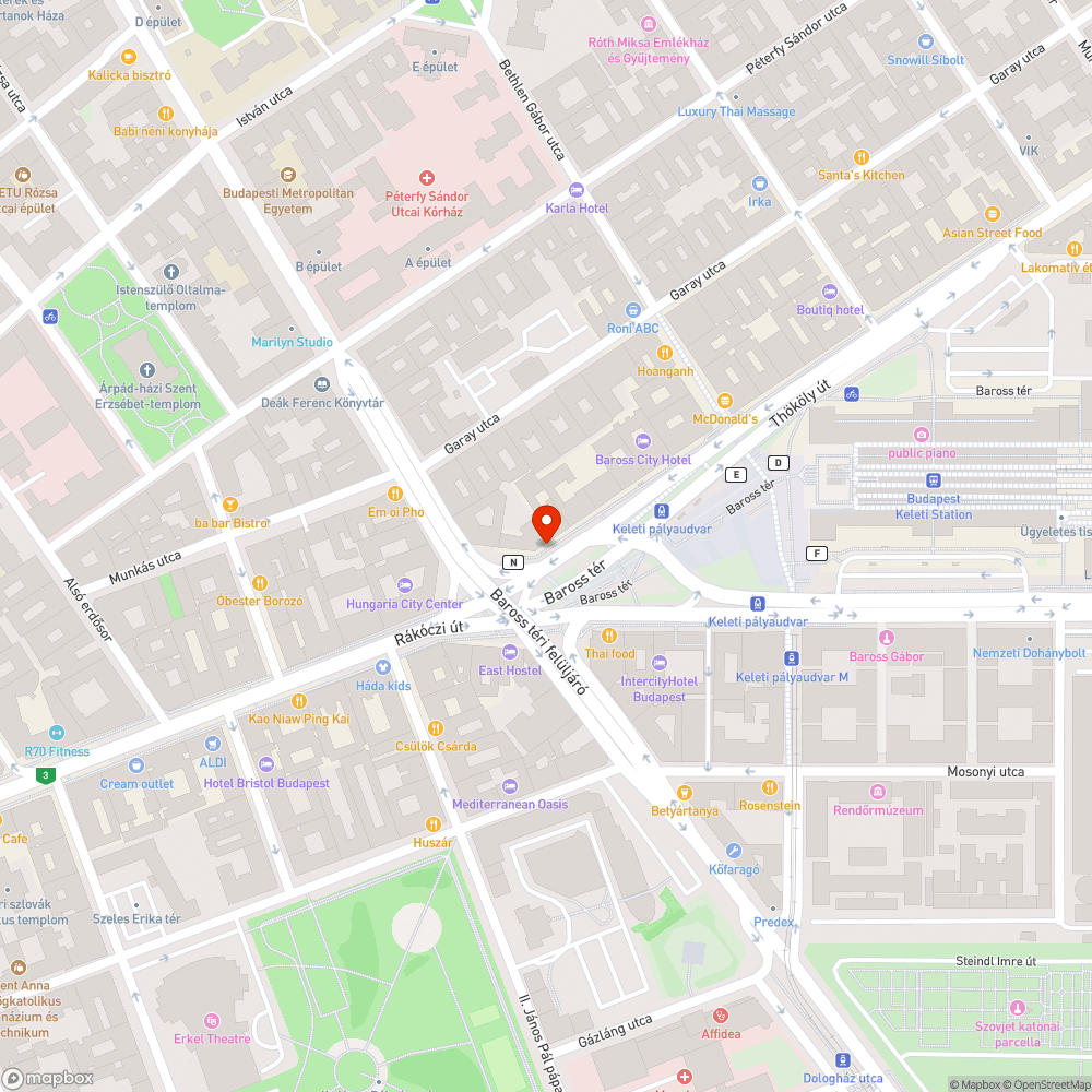 Graffitis telefonfülke (Baross tér) bejelentés helye