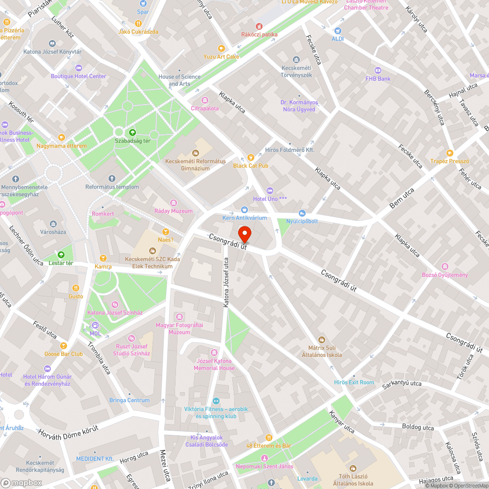 Nem világító utcai lámpák a Csongrádi utcában bejelentés helye