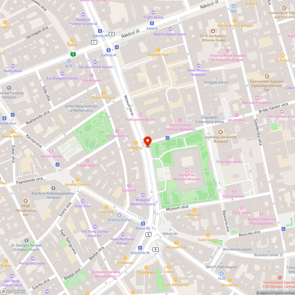 Graffitis elektromos szekrények (Múzeum krt.) bejelentés helye