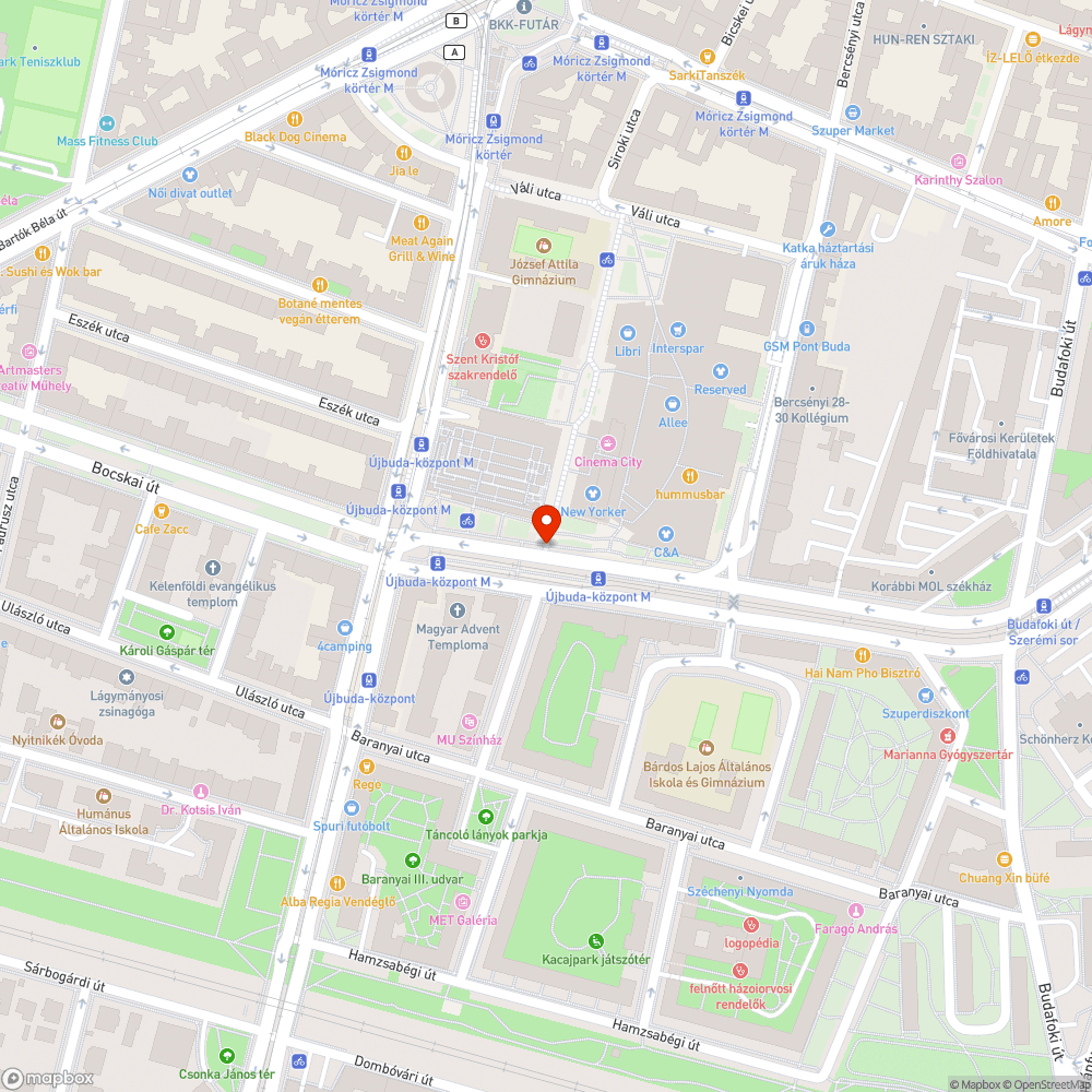 Rövid szakaszon megszűnő busz- és kerékpársáv az Október huszonharmadika utcában bejelentés helye