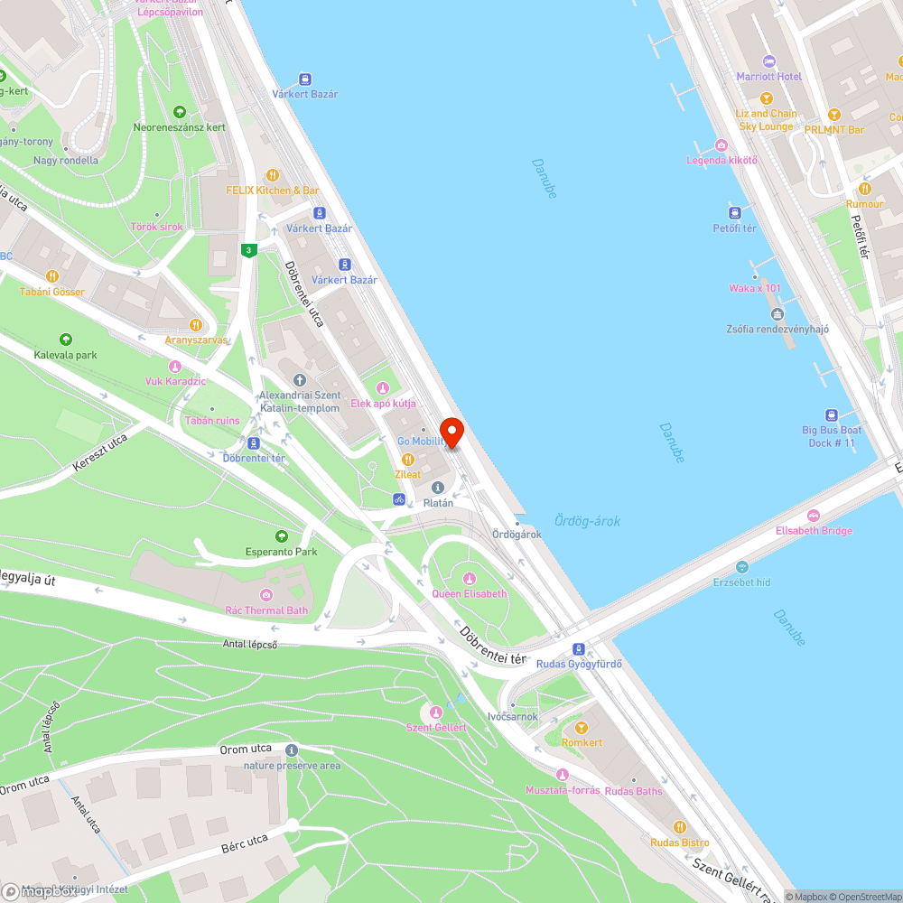 Várkert rakparti kerékpárútra lógó faágak bejelentés helye