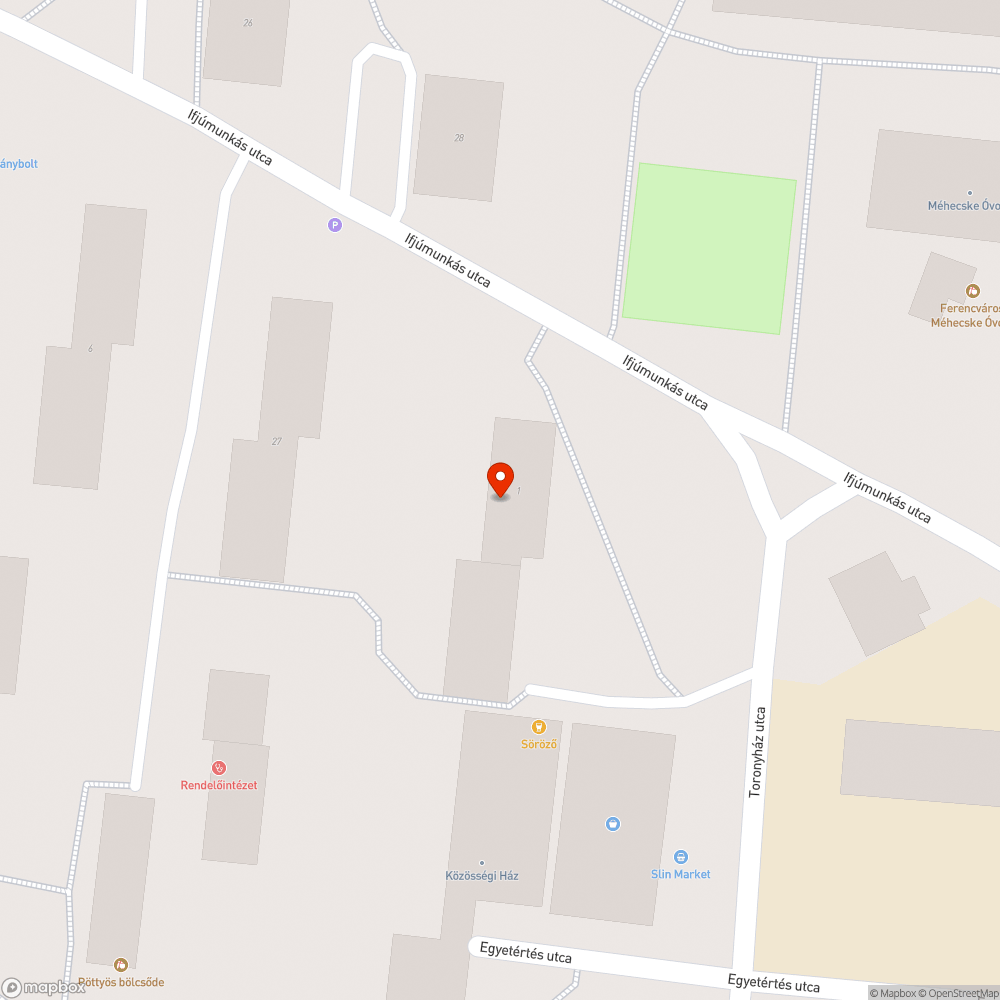 Törött pad bejelentés helye