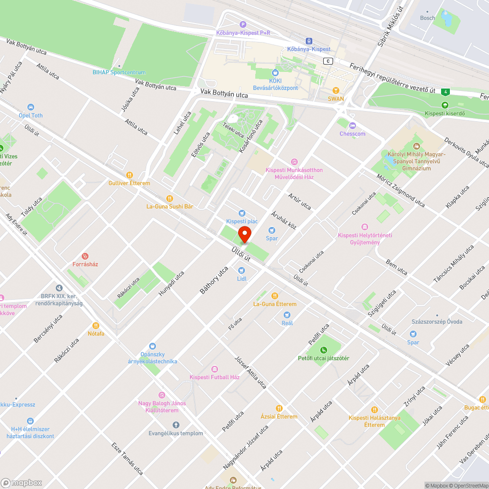 Beszakadt rács bejelentés helye