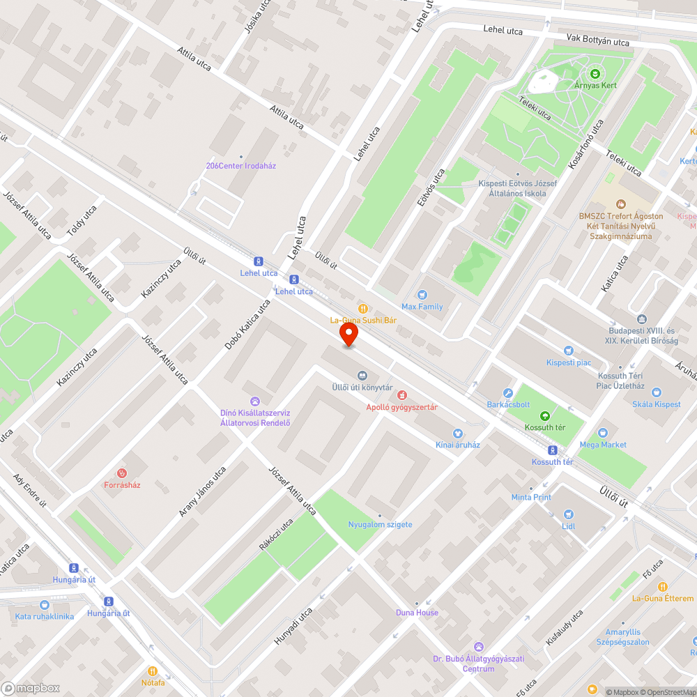 Kátyús parkoló bejelentés helye