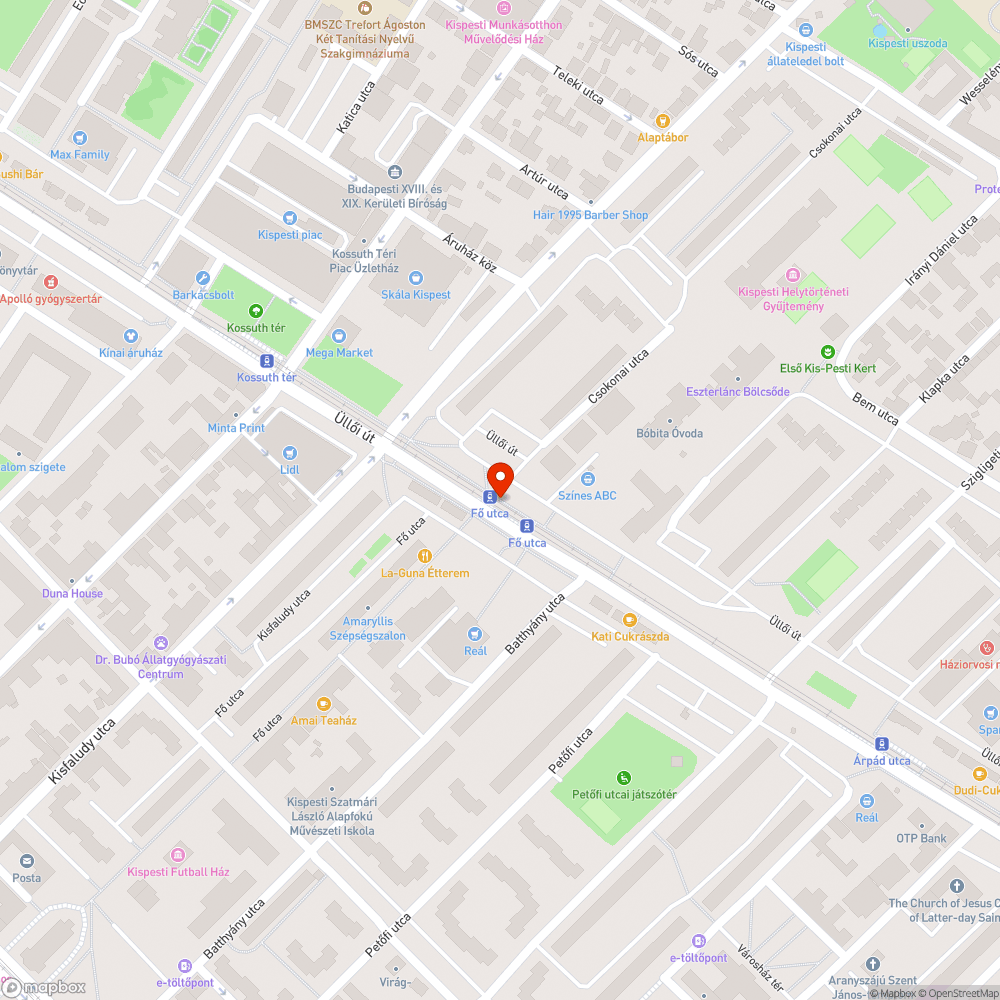 Szétvert villamosmegálló bejelentés helye