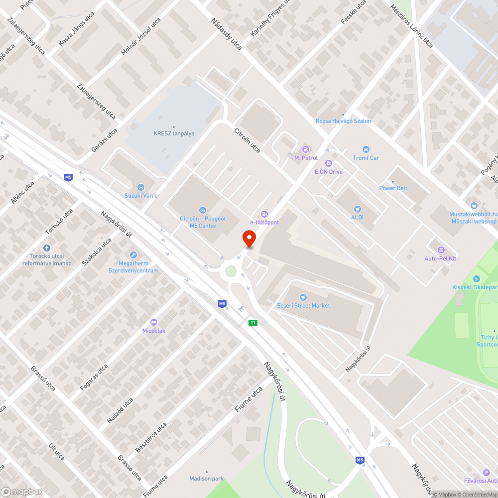 Veszélyes útszakasz bejelentés helye