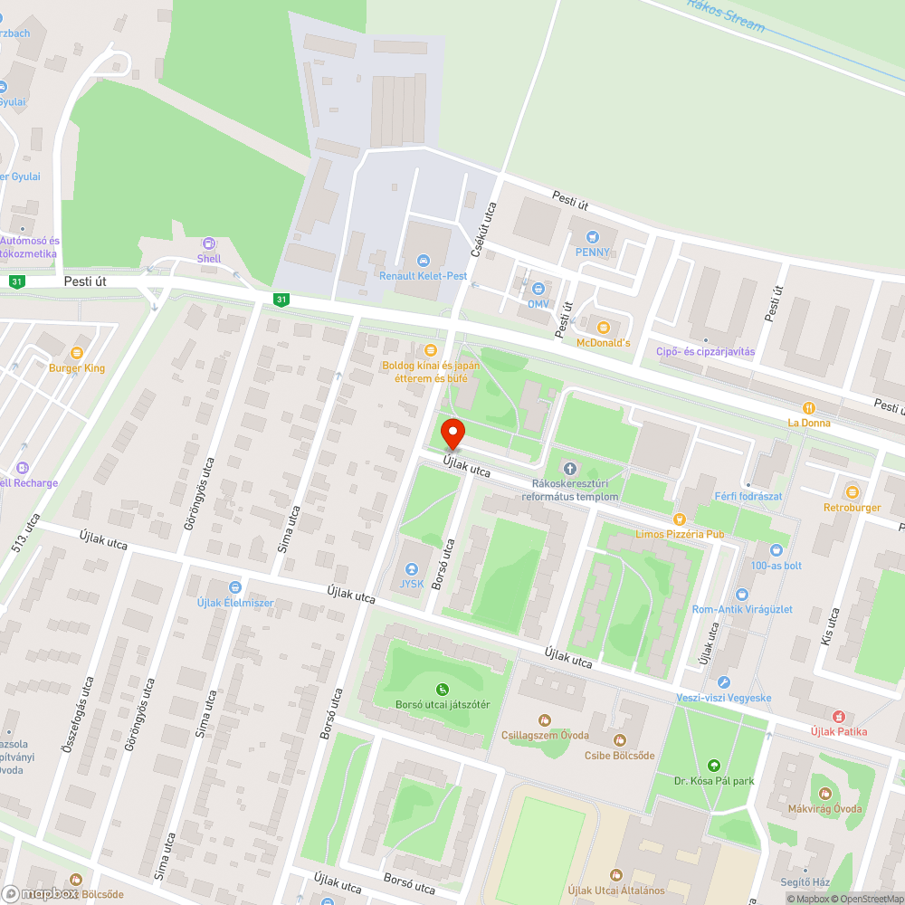 Kátyús úttorkolat bejelentés helye