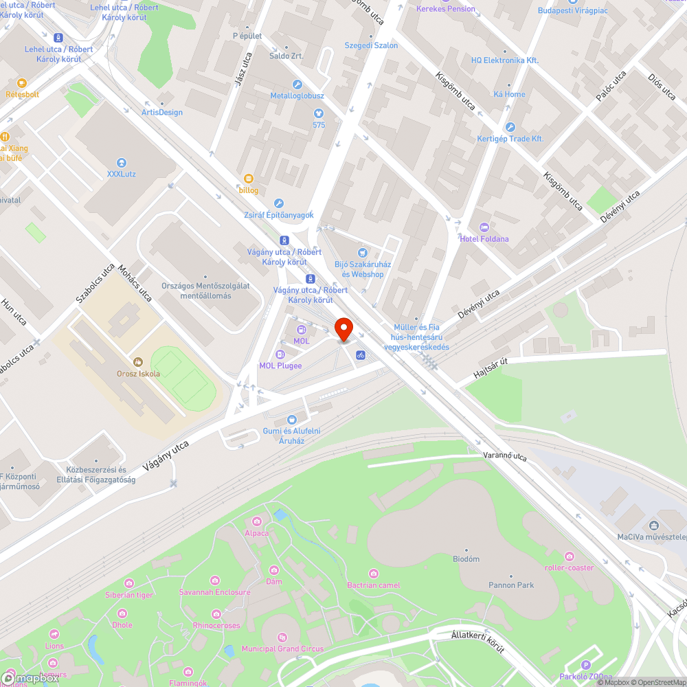 Elhagyott autó bejelentés helye