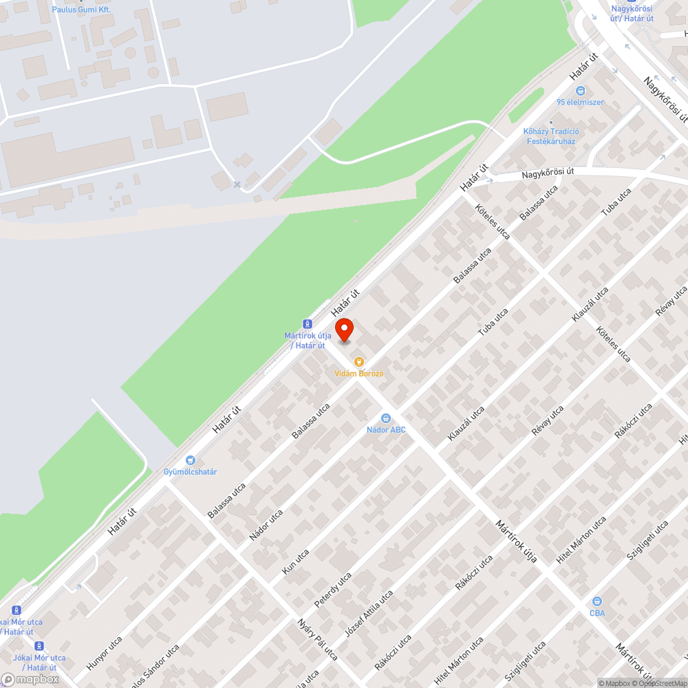 Kátyúk bejelentés helye